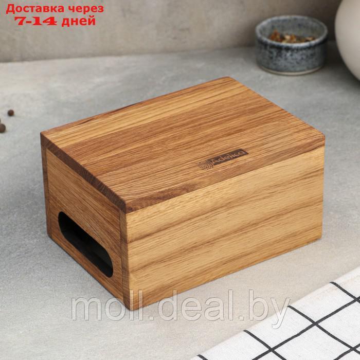 Подставка-органайзер для кухонных принадлежнойстей Adelica, с ручками, 17×12×9 см, дуб - фото 4 - id-p227099774