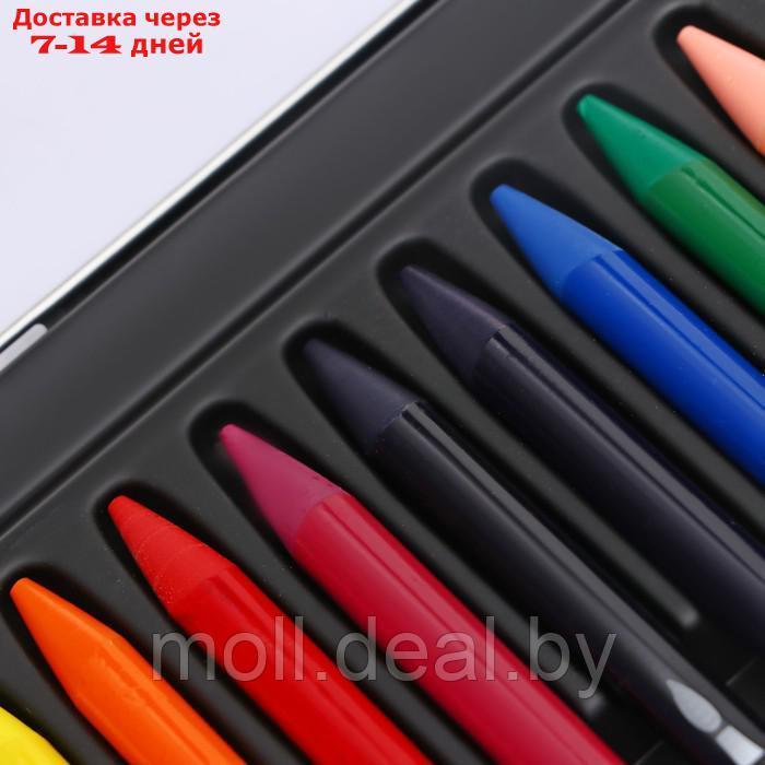 Карандаши акварельные цельнографитные 12 цветов+2 кисти+точилка,в метал коробке WWP-12 - фото 5 - id-p227079596