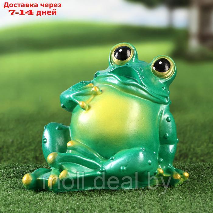 Садовая фигура "Лягушка отдыхает" зеленая, 20см - фото 1 - id-p227074638