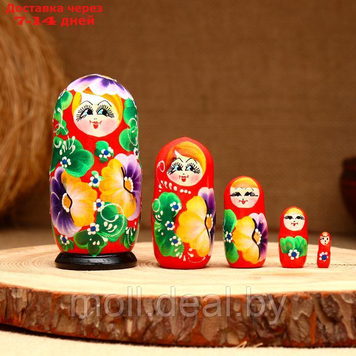 Матрёшка 5-кукольная "Дуся незабудки", 10-11 см - фото 1 - id-p227090534