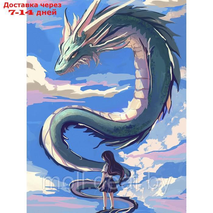 Картина по номерам с подрамником "Дракон в небе", 30 х 40 см - фото 1 - id-p227075637