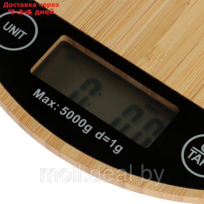 Весы кухонные Luazon LVE-029 "Бамбук", электронные, до 5 кг - фото 4 - id-p227086544
