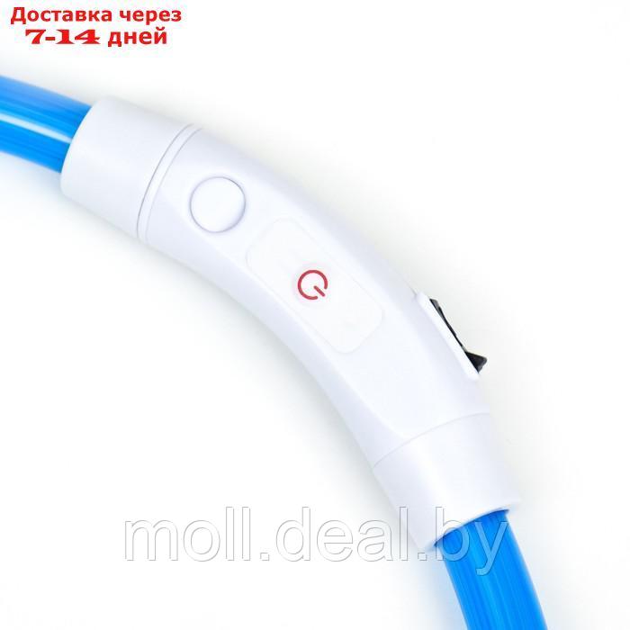 Ошейник - кольцо с подсветкой, зарядка от USB, до 70 см, 3 режима свечения, голубой - фото 8 - id-p226888315