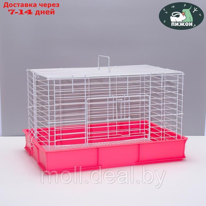 Клетка для кроликов RT-1, 62 х 42 х 39 см, розовая - фото 1 - id-p226888320