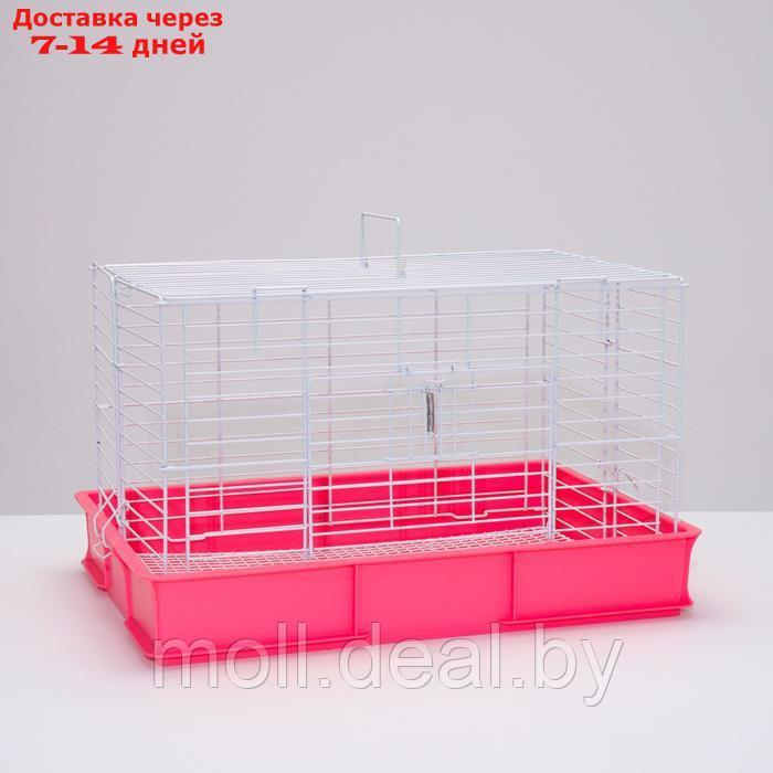 Клетка для кроликов RT-1, 62 х 42 х 39 см, розовая - фото 2 - id-p226888320