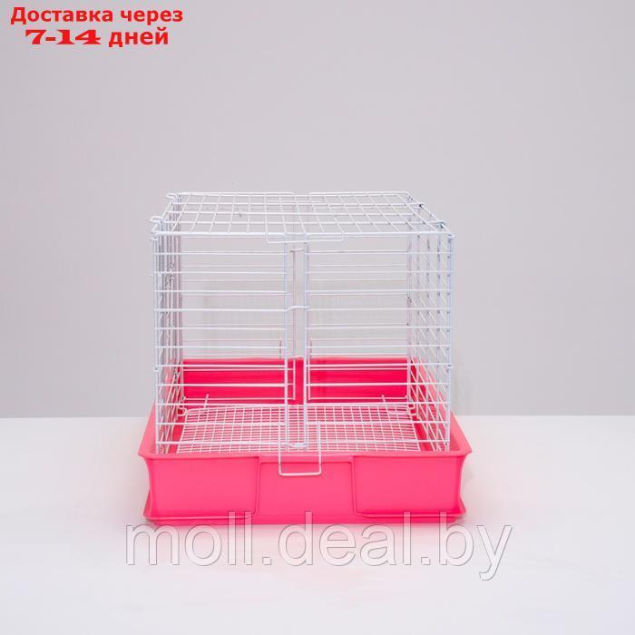 Клетка для кроликов RT-1, 62 х 42 х 39 см, розовая - фото 4 - id-p226888320