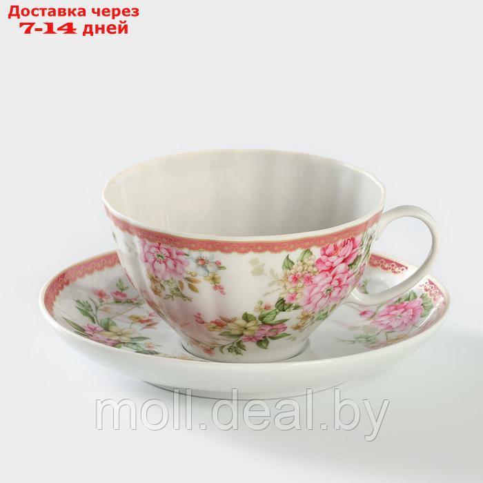 Чайная пара фарфоровая "Цветочный вальс", 275 мл - фото 1 - id-p227076622