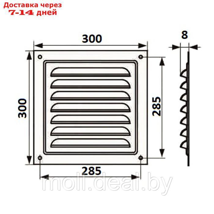 Решетка вентиляционная ZEIN Люкс РМ3030М, 300х300 мм, с сеткой, металлическая, медный антик - фото 7 - id-p227106350