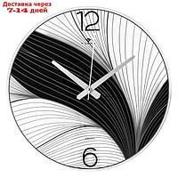 Часы настенные, серия: Интерьер, "Черный лотос", d-39 см