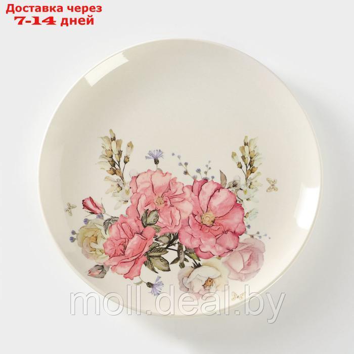 Тарелка фарфоровая "Розовый цветок", d=27 см - фото 1 - id-p227076623
