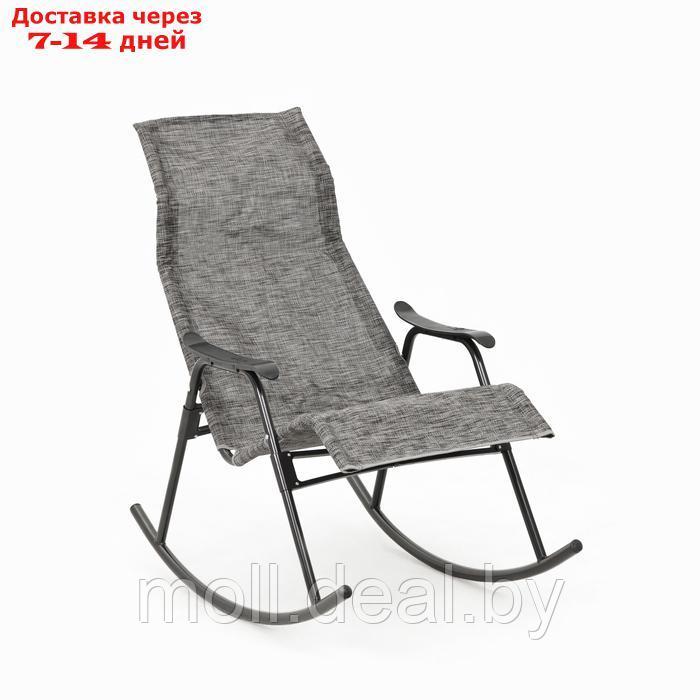 Кресло-качалка садовое "Нарочь", 110 х 62 х 94 см, каркас черный, сиденье серое - фото 1 - id-p227074653