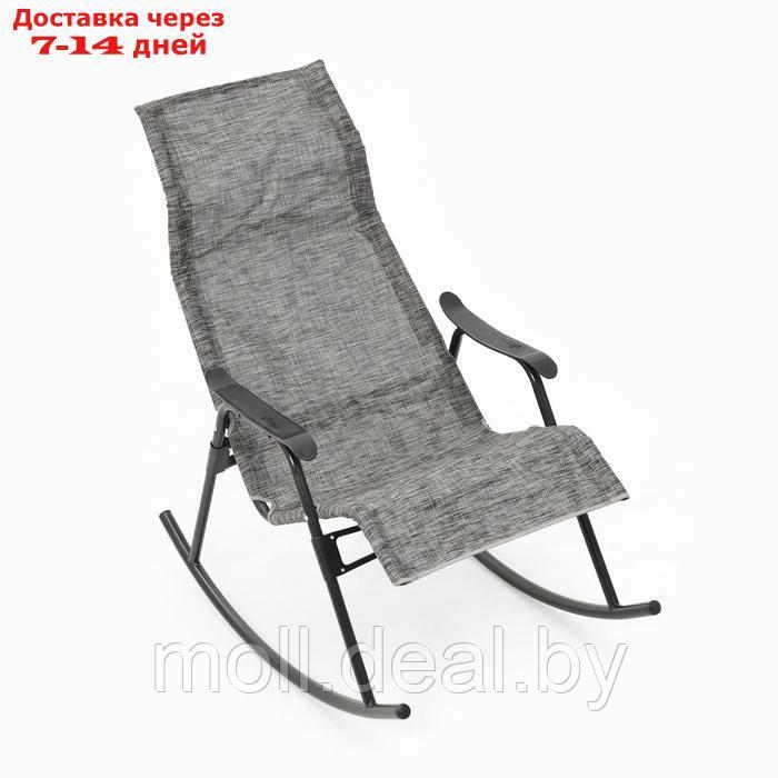 Кресло-качалка садовое "Нарочь", 110 х 62 х 94 см, каркас черный, сиденье серое - фото 2 - id-p227074653
