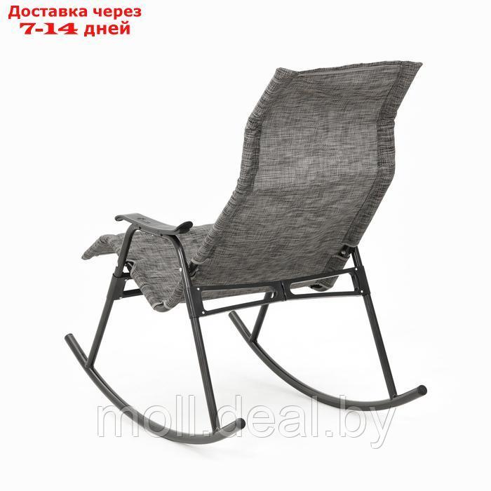 Кресло-качалка садовое "Нарочь", 110 х 62 х 94 см, каркас черный, сиденье серое - фото 4 - id-p227074653