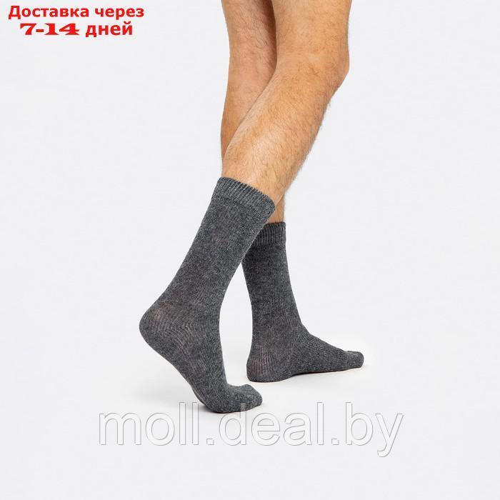 Носки мужские шерстяные, цвет темно-серый меланж, размер 29-31 - фото 4 - id-p226885437