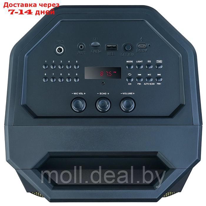 Портативная караоке система Perfeo SPIN, 50 Вт, AUX, USB, SD, BT, 4000 мАч, чёрная - фото 2 - id-p227086565