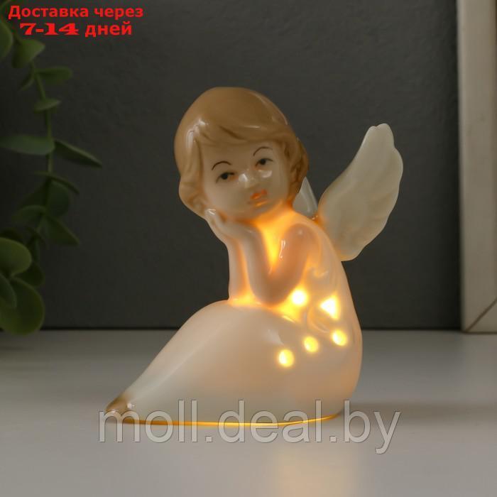 Сувенир керамика свет "Девочка-ангел сидит" 6х8х9 см - фото 2 - id-p227081605