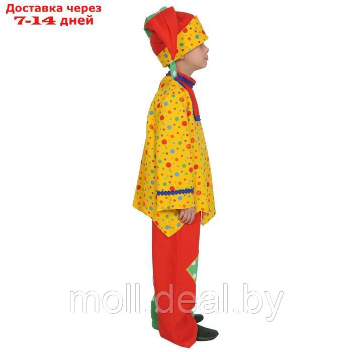 Карнавальный костюм "Скоморох", рубашка, брюки, колпак, рост 122-128 см - фото 2 - id-p227121436