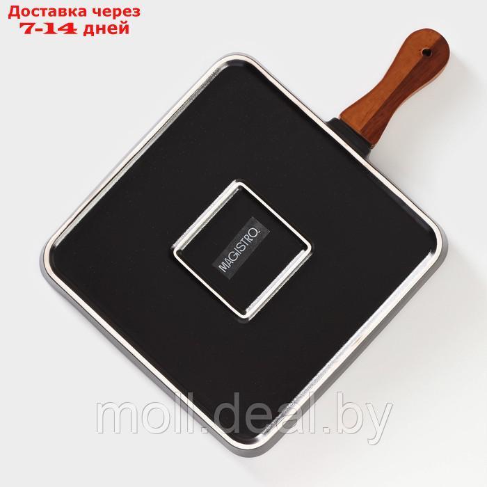 Блюдо фарфоровое для подачи с бамбуковой ручкой Magistro "Галактика", 30×20,5×2,3 см, цвет чёрный - фото 4 - id-p226884481