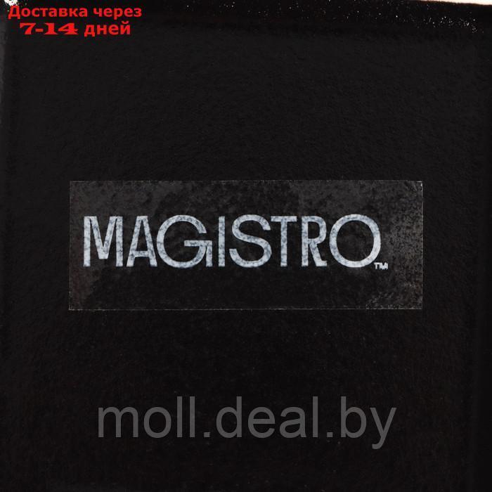 Блюдо фарфоровое для подачи с бамбуковой ручкой Magistro "Галактика", 30×20,5×2,3 см, цвет чёрный - фото 5 - id-p226884481