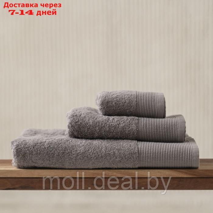 Полотенце махровое "Плейн", размер 50х90 см, цвет тёмно-серый - фото 1 - id-p227094935