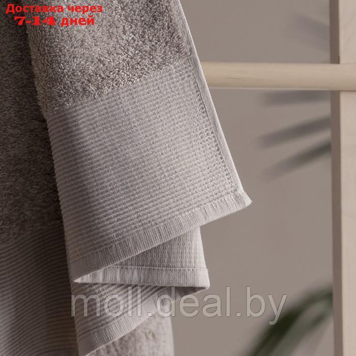 Полотенце махровое "Плейн", размер 50х90 см, цвет тёмно-серый - фото 3 - id-p227094935