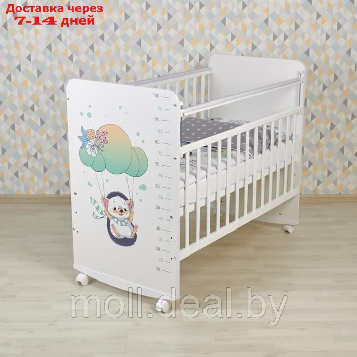 Кроватка детская Фея 702 Ежик на шаре, белый - фото 1 - id-p227085578