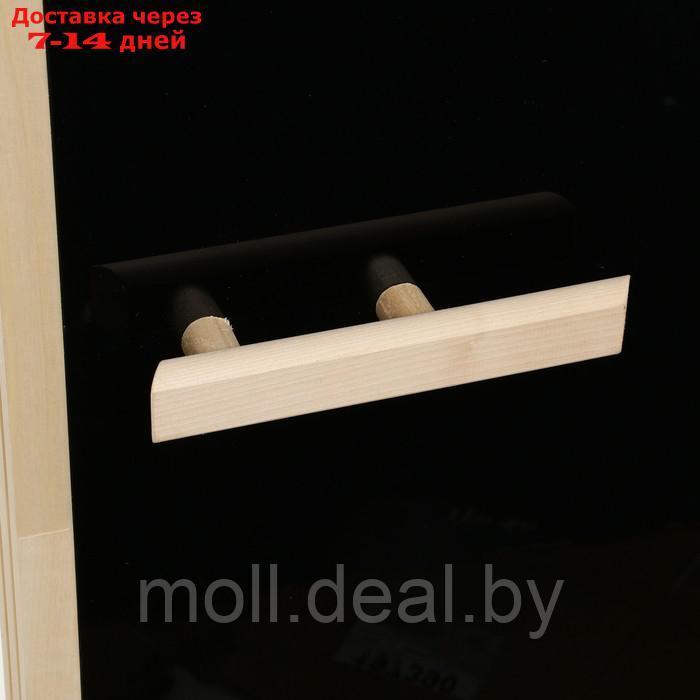 Дверь для бани и сауны "БЛЭК", размер коробки 190х70 см, липа, 8 мм - фото 2 - id-p227097518