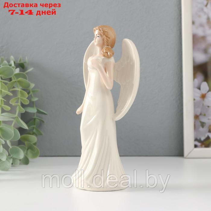 Сувенир керамика "Девушка-ангел в белом платье с сердцем в руке" 8,5х6,2х18 см - фото 2 - id-p227081608