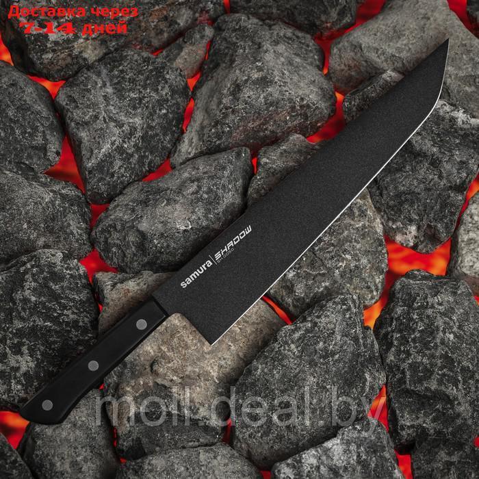 Нож кухонный Samura SHADOW, с покрытием Black-coating, 25 см, шеф, AUS-8 - фото 2 - id-p227106372