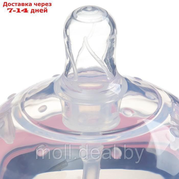 Бутылочка для кормления M&B, ШГ Ø70мм, 150мл., с ручками, силиконовая колба, цвет розовый - фото 6 - id-p227084593