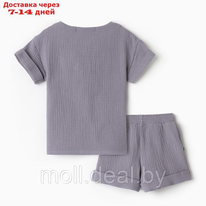 Костюм (футболка и шорты ) детский KAFTAN "Муслин", р.26 (80-86см) серый - фото 5 - id-p227084594