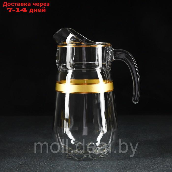 Набор питьевой с золотой каймой "Ампир", 7 предметов: кувшин 1,34 л, стаканы 250 мл, 6 шт - фото 2 - id-p227112532