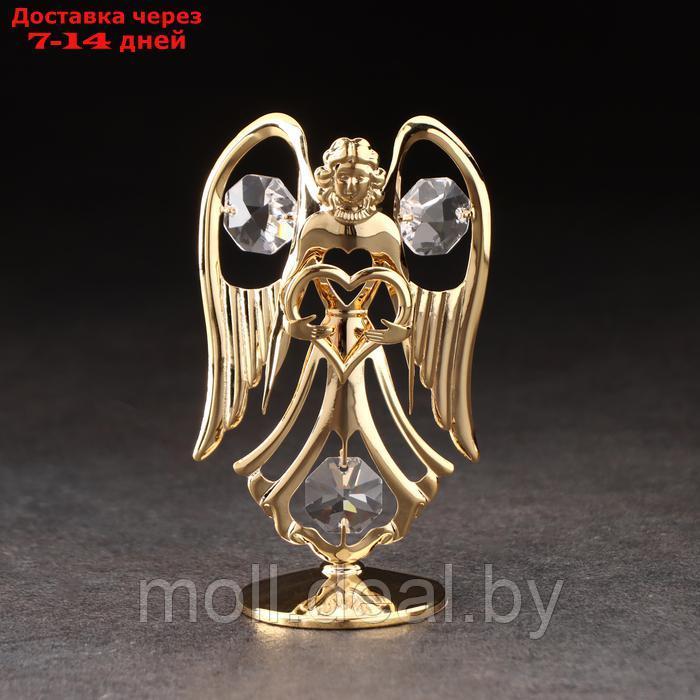 Сувенир "Ангел с сердцем", на подставке, с хрусталиками, 5х4х9 см - фото 1 - id-p227080623