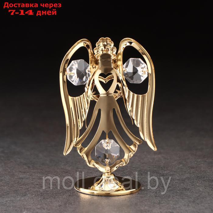 Сувенир "Ангел с сердцем", на подставке, с хрусталиками, 5х4х9 см - фото 3 - id-p227080623
