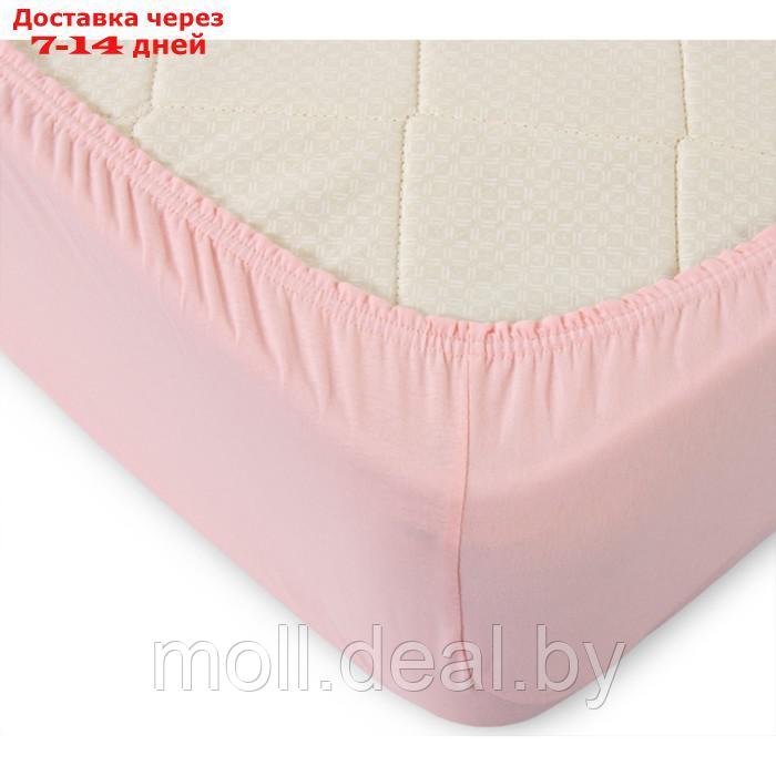 Простыня на резинке, размер 160х200х20 см, цвет розовый - фото 1 - id-p226889350