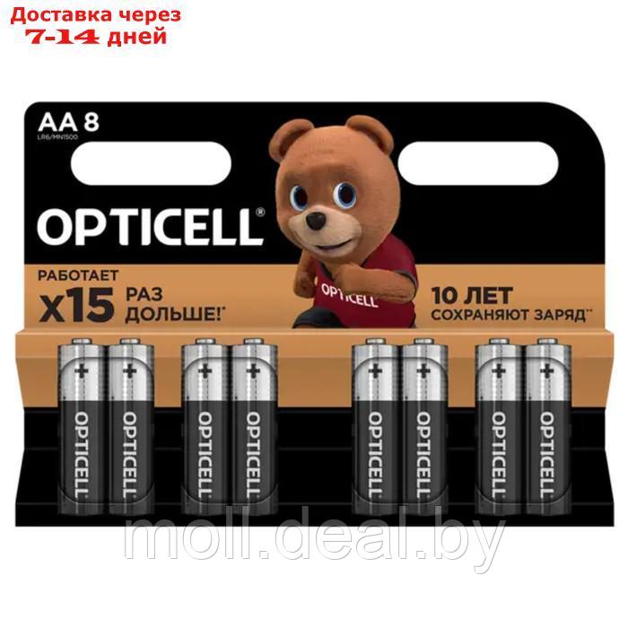 Батарейка алкалиновая OPTICELL, AA, LR6-8BL, 1.5В, блистер, 8 шт - фото 1 - id-p227086580