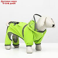 Комбинезон для собак, демисезонный с козырьком, размер ХL (ДС 40, Ог 58, ОШ 43 см), зелёный 985440