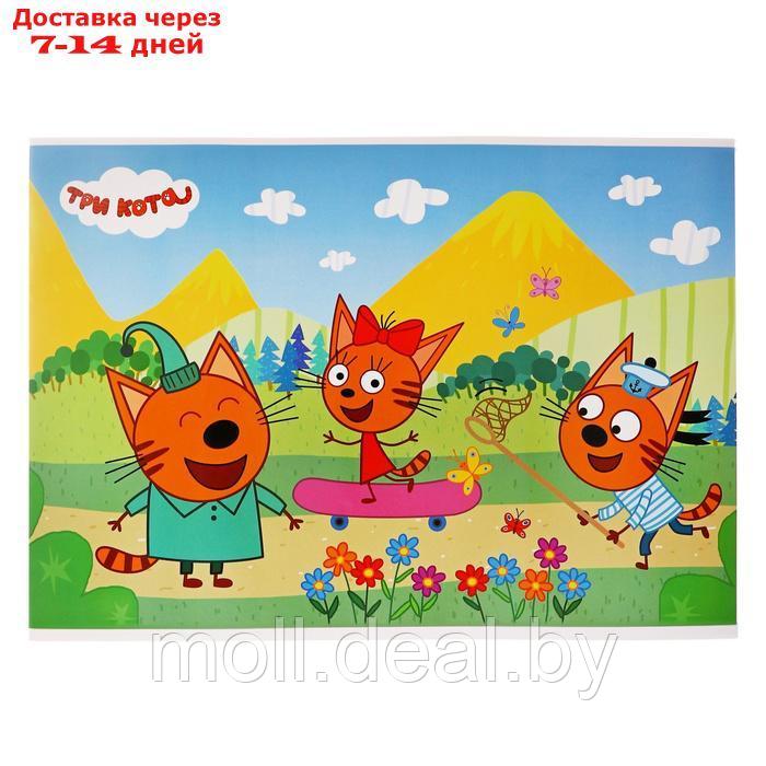 Набор для рисования 114 предметов в пластиковом тубусе, "Три Кота" (восковые карандаши 12 цветов + наклейки + - фото 4 - id-p227079632