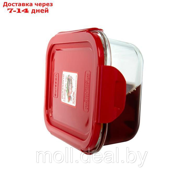 Стеклянный контейнер Oursson, 1 л, красный - фото 5 - id-p226884497