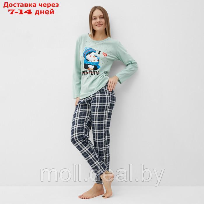Комплект домашний женский (джемпер и брюки), цвет зеленый, размер 50 - фото 1 - id-p227094954