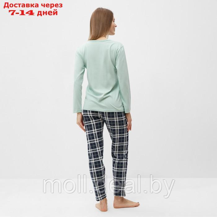 Комплект домашний женский (джемпер и брюки), цвет зеленый, размер 50 - фото 3 - id-p227094954
