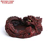 Пепельница "Китайский дракон", 12.4 х 13.7 х 7.6 см, коричневая