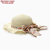 Шляпа для девочки "Милашка" MINAKU, р-р 52, цв.молочный