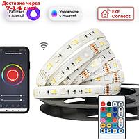 Комплект умной светодиодной ленты EKF, 24В, 90 LED/м, 5 м, IP44, Wi-Fi, RGBW