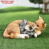 Садовая фигура "Кошка с котенком" 30х23х14см