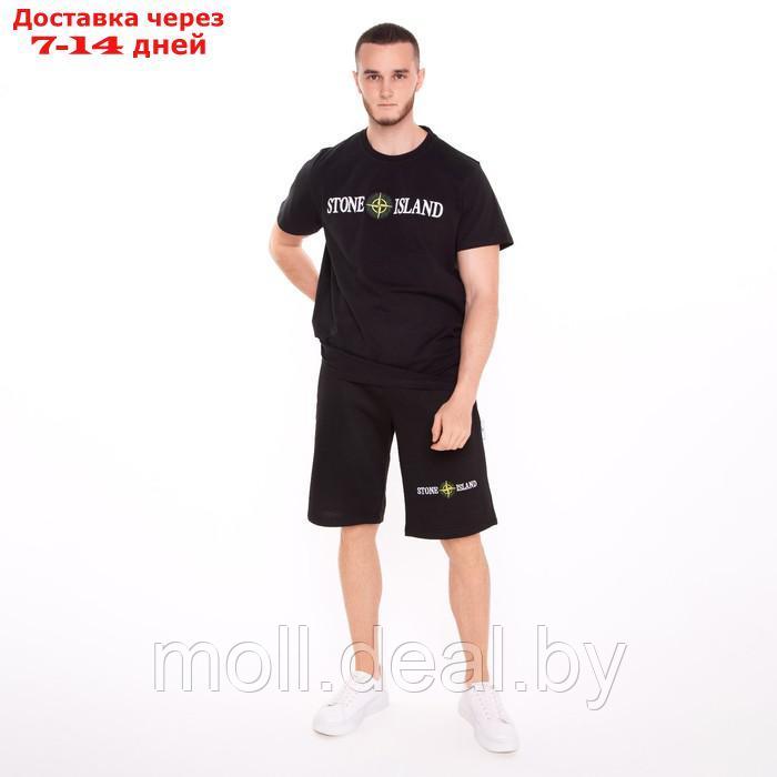 Костюм мужской (футболка/шорты), цвет чёрный/принт МИКС, размер M - фото 1 - id-p227102207