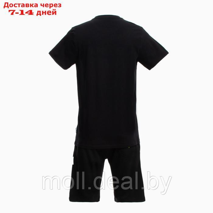 Костюм мужской (футболка/шорты), цвет чёрный/принт МИКС, размер M - фото 2 - id-p227102207