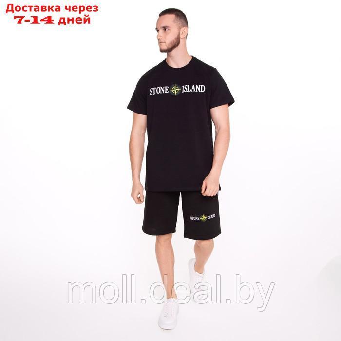 Костюм мужской (футболка/шорты), цвет чёрный/принт МИКС, размер M - фото 3 - id-p227102207