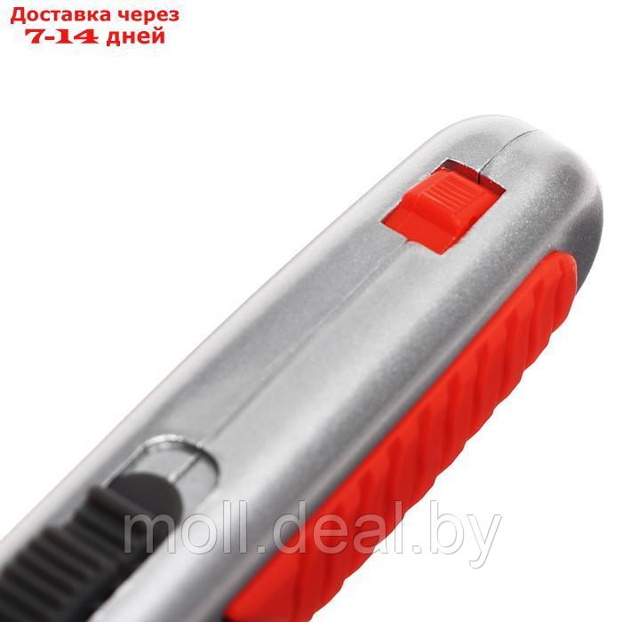 Нож универсальный трапециевидный 18мм, фиксатор, 3 штуки запасных лезвий, Zinc-alloy, TOP - фото 8 - id-p227079645