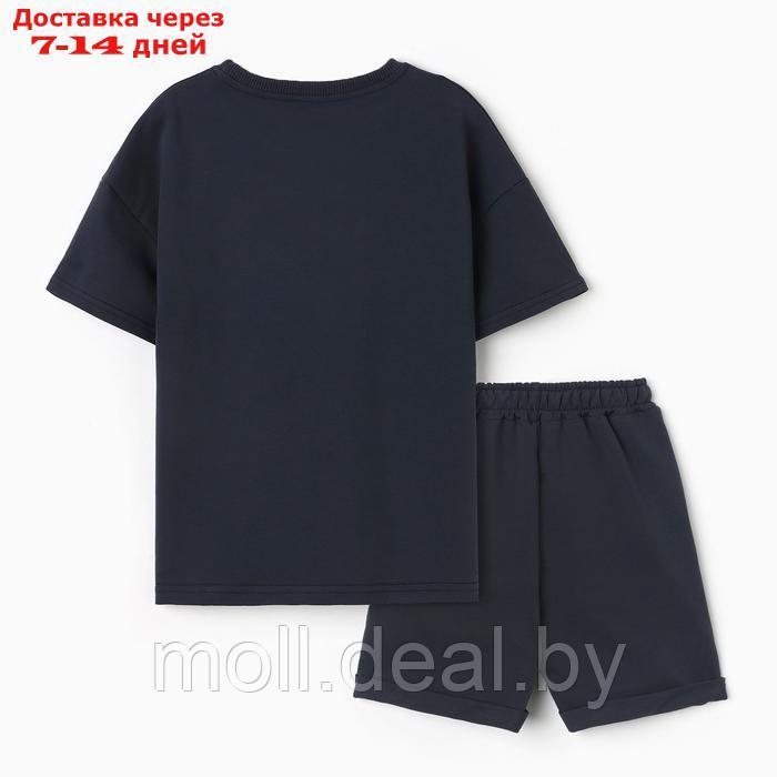 Костюм детский (футболка,шорты), цвет серый, рост 110 - фото 5 - id-p227083622